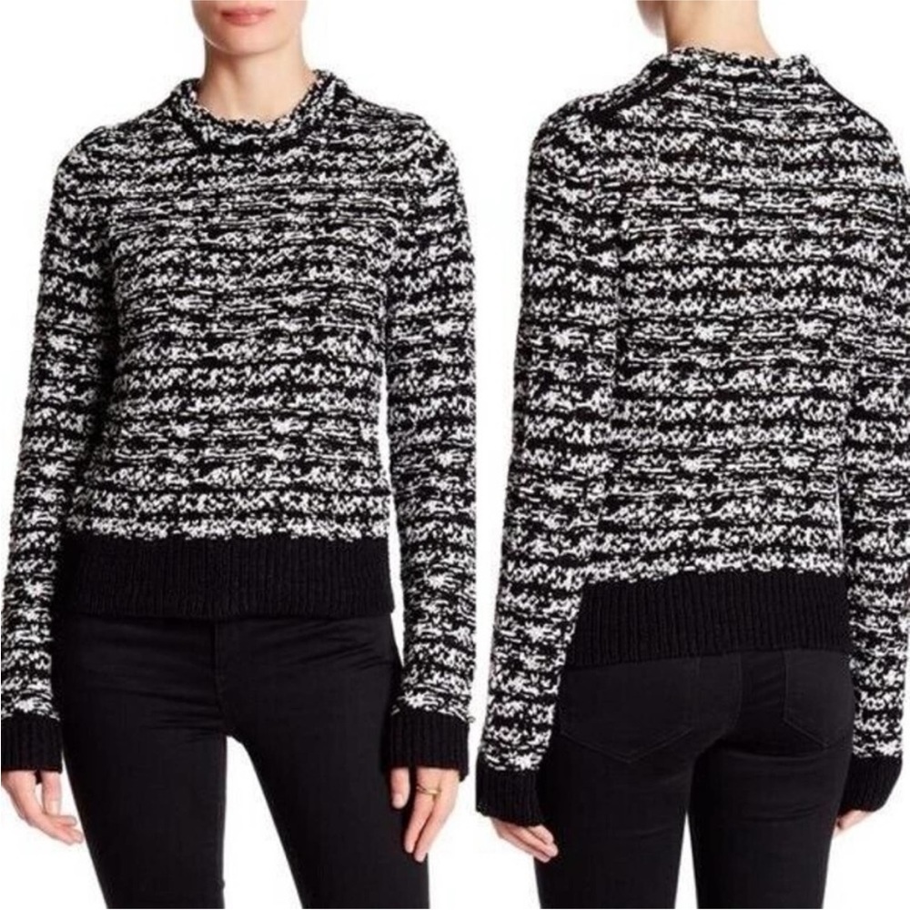 Rag & Bone Womens Cotton Chunky Knit Long Sleeve Viola Sweater Black Size M